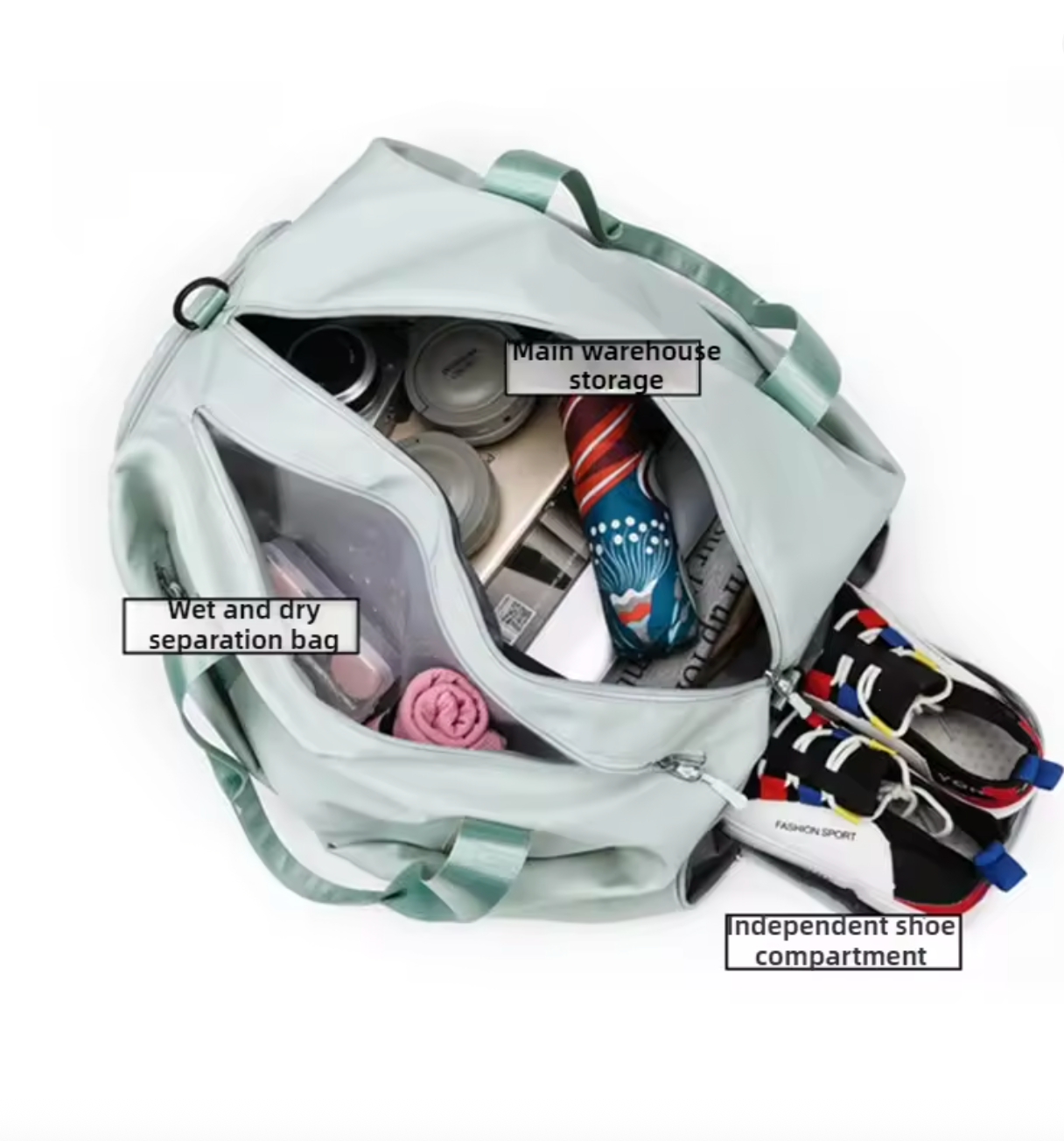 Multi-Function Gym & Travel Duffle | Wet/Dry Pocket + Shoe Compartment